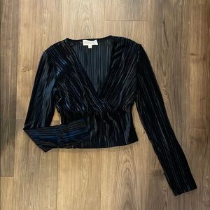 Elegant Black Velvet Women's Top